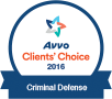 badge - AVVO Clients Choise 2016, Criminal Defense